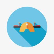 Playground Seesaw flat icon with long shadow N7
