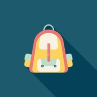 backpack flat icon with long shadow N37