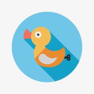 duck toy flat icon with long shadow eps10 N35