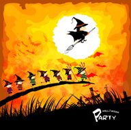 Happy Halloween party with kids under the moon N2