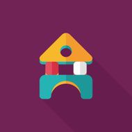 brick house flat icon with long shadow N87