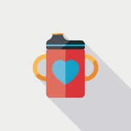 Baby bottle flat icon with long shadow EPS 10 N116