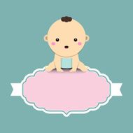 Baby Shower invitation card with baby