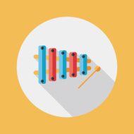 Xylophone flat icon with long shadow eps10 N34