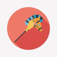 toy horse flat icon with long shadow eps10 N38