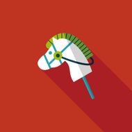 toy horse flat icon with long shadow eps10 N41