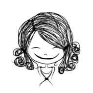 Cute Girl Smiling Sketch For Your Design N17