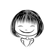 Cute Girl Smiling Sketch For Your Design N18