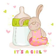 Baby Shower or Arrival Cards - Cute Bunny