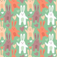 Pattern with funny rabbits