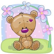 Teddy Bear With Flowers N3