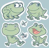 Set of vector elements (frogs)