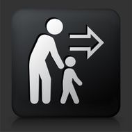 Black Square Button with Walk Training