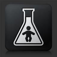 Black Square Button with Chemical Infant Icon