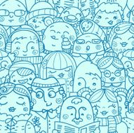 Crowd seamless pattern