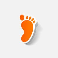 Paper clipped sticker Footprint symbol N25