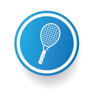 Badminton symbol Blue button vector