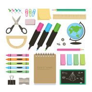 assorted school and office supplies