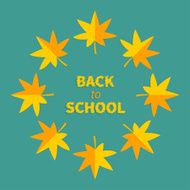 Autumn yellow maple leaf frame Back to school