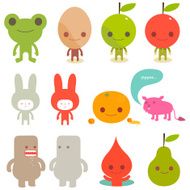 Happy daze are here again fruit and frog characters