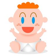 Vector Cartoon Happy Cute Baby Isolated N8