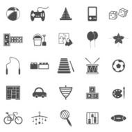 Toy icons on white background