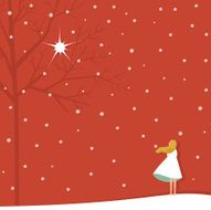 Christmas star and girl
