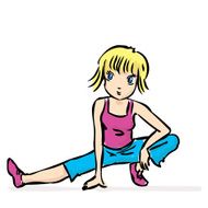 Hand drawn young girl goes in for sports
