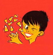 Winking juggling candy corn