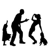 Vector silhouette of a family N78