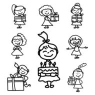 hand drawing cartoon birthday N6