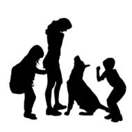Vector silhouette of a family N79