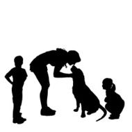 Vector silhouette of a family N80