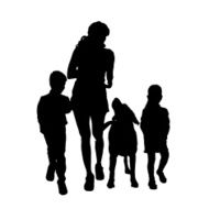 Vector silhouette of a family N81