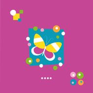 cute butterfly and dots greeting card