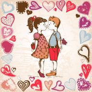 Hand-drawn Valentine`s day illustration