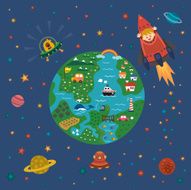 children explorer love space and world