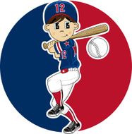 Cute Youth League Baseball Boy N2