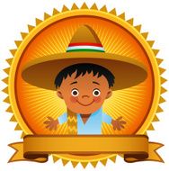 Mexican Emblem with Kid