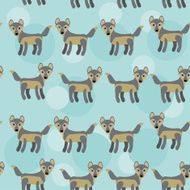 gray wolf Seamless pattern funny cute animal on blue background