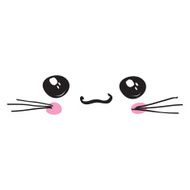 kawaii icon cute attractive face white background