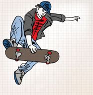 Skater sketch illustration