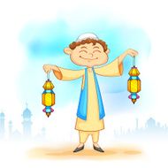 Kid with Eid lantern