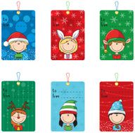 Christmas tags with funny kids