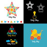 Set baby shop logo and emblems