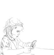 Girl with phone N4