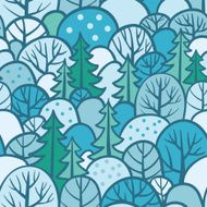 Seamless tree pattern with forest illustration N2