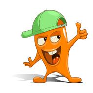 Cartoon orange character alien