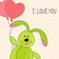 Beautiful toy bunny with hearts N3