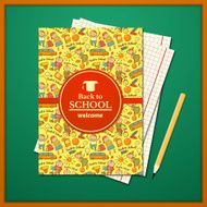 Vector school brochure on schoolboard background N2